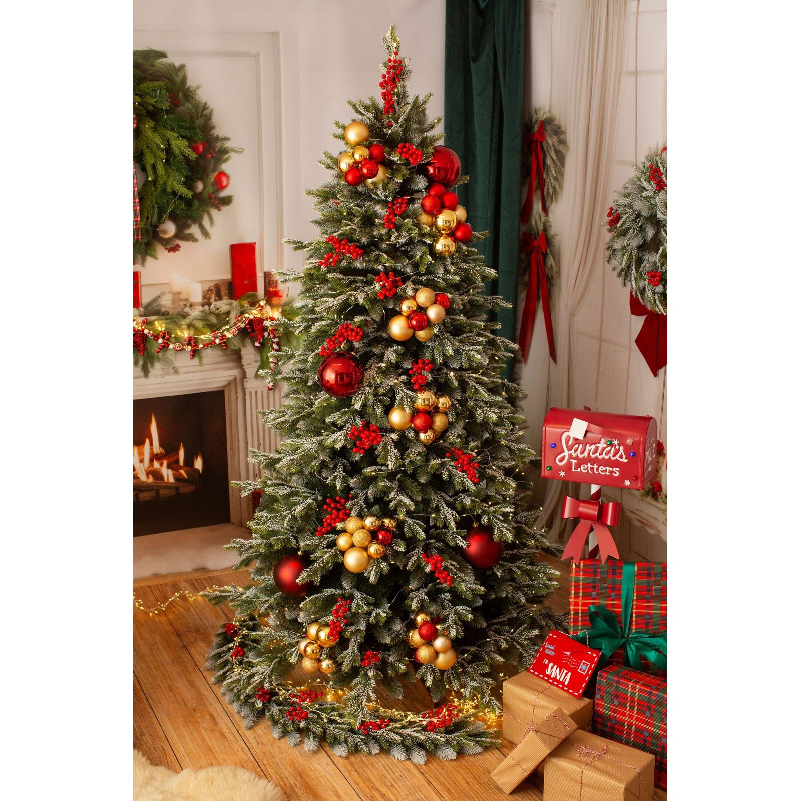 Choinka sztuczna ŚWIERK JAPOŃSKI Ośnieżony 220cm PE