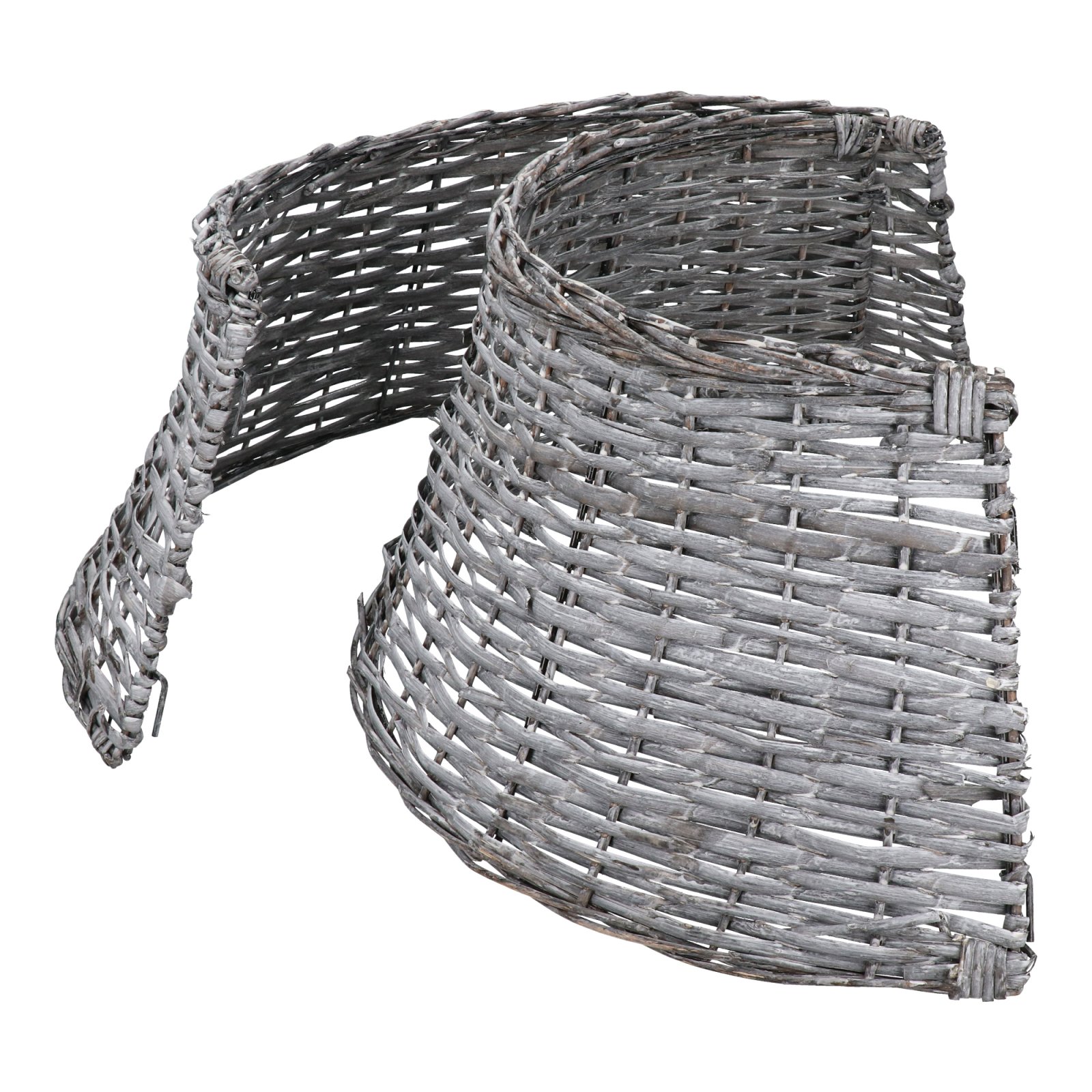 Biały kosz wiklinowy pod choinkę sztuczną