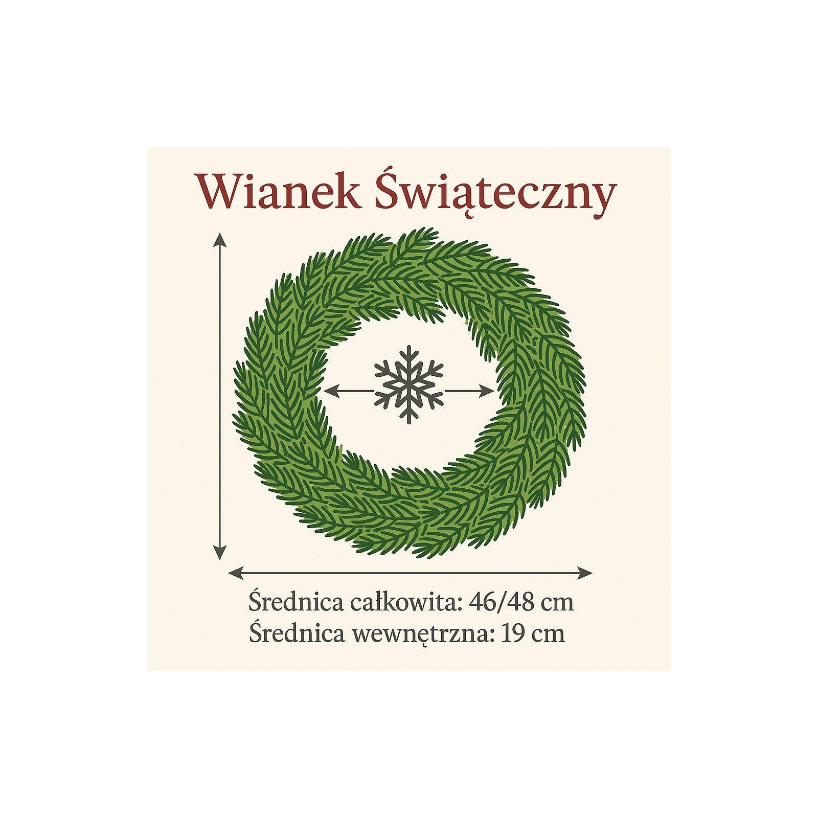 Wieniec Alpejski świąteczny 100 % PE Bożonarodzeniowy